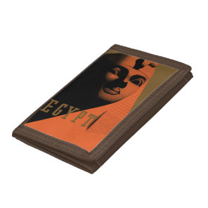 Vintage Travel Poster with Sphinx, Egypt, Africa Tri-fold Wallet