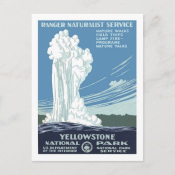 Vintage Travel Poster Yellowstone Postcard by peaklander at Zazzle