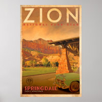 Vintage Travel Poster - Zion