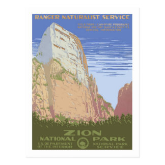 Vintage Travel Poster,Zion Postcard