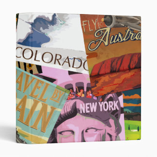 Vintage Travel Posters 3 Ring Binder