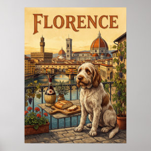 Vintage Travel Posters Florence Italy Dog Duomo