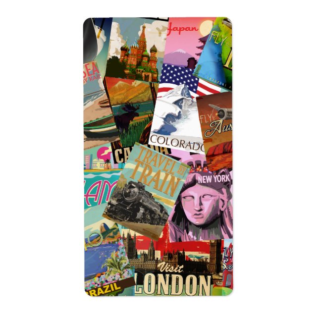 Vintage Travel Posters Label (Front)