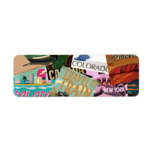 Vintage Travel Posters Label