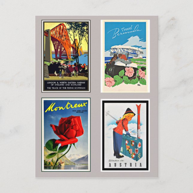 Vintage travel posters postcard (Front)