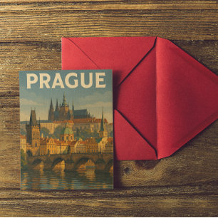 Vintage Travel Prague Czech Republic Postcard
