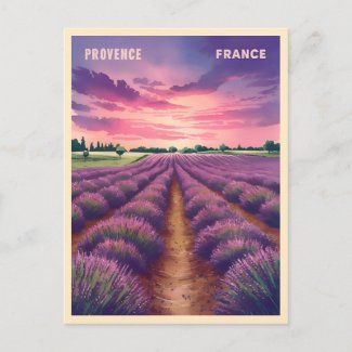 Vintage Travel Provence France Lavender Fields