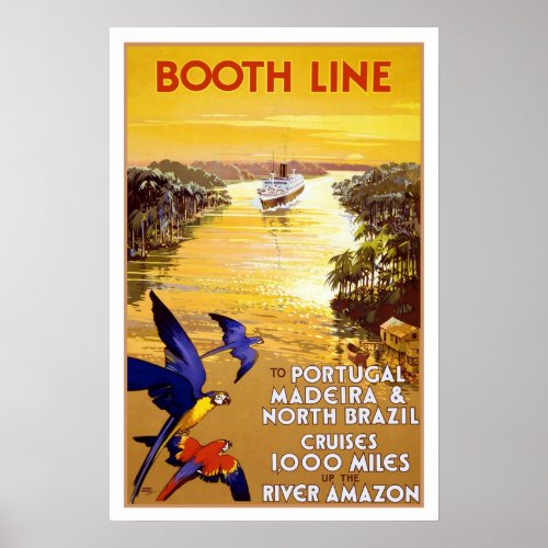 Vintage travelQuantas_Amazon cruise Poster