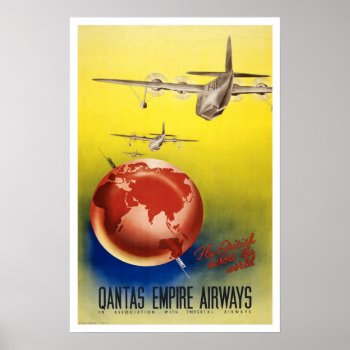 Vintage Travel Quantas-empire Airways Poster by ContinentalToursist at Zazzle