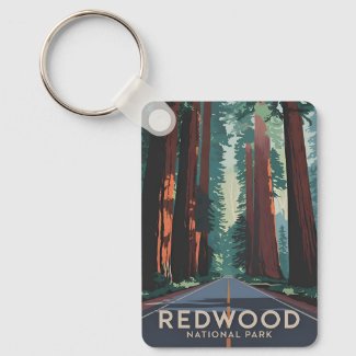 Vintage Travel Redwood National Park Retro  Scenic