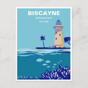 vintage travel retro Biscayne national park Postcard