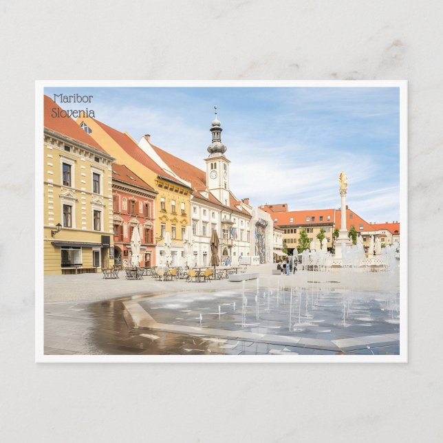vintage travel retro Maribor Slovenia Slovénie Postcard (Front)