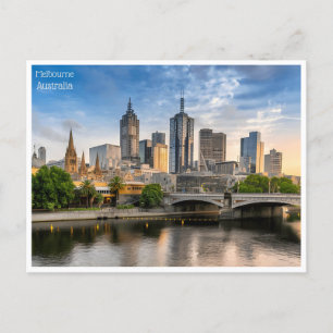 vintage travel retro Melbourne Australia australie Postcard