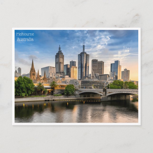 vintage travel retro Melbourne Australia australie Postcard (Front)