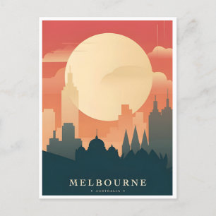 vintage travel retro Melbourne Australia australie Postcard