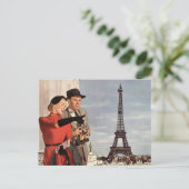 Vintage Travel - Retro Paris - Eiffel Tower Postcard (Standing Front)