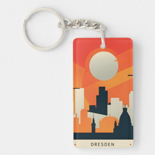 vintage travel retro souvenir Dresden Germany Keychain
