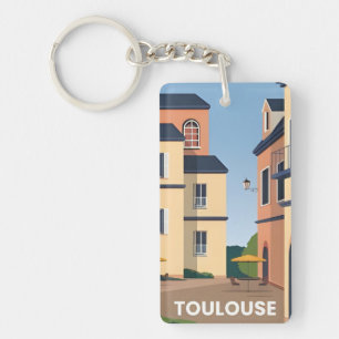 vintage travel retro souvenir toulouse france keychain