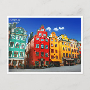 vintage travel retro Stockholm Sweden Suède Postcard