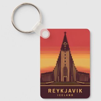 Vintage Travel Reykjavik Iceland Hallgrimskirkja
