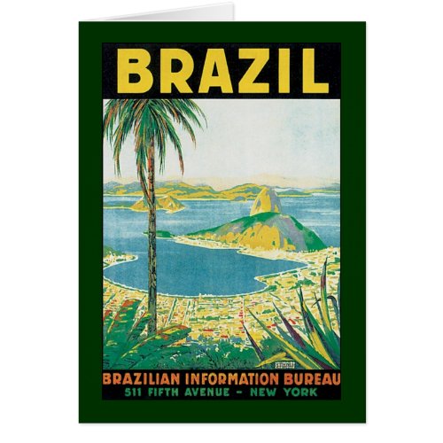 Vintage Travel Rio de Janeiro Brazil Coastal Beach