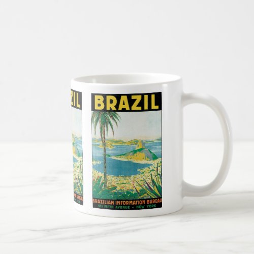 Vintage Travel Rio de Janeiro Brazil Coastal Beach Coffee Mug