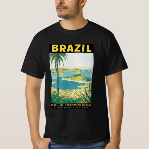 Vintage Travel Rio de Janeiro Brazil Coastal Beach T_Shirt