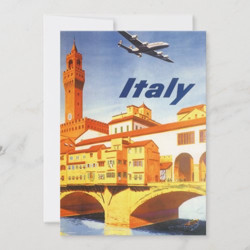 Vintage Travel River in Florence Italy Invitation