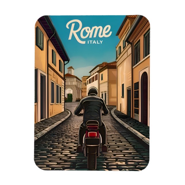 Vintage Travel Rome Italy Retro Graphic Magnet (Vertical)