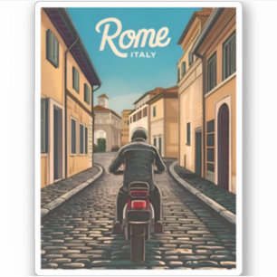 Vintage Travel Rome Italy Retro Graphic Sticker
