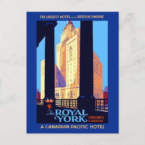 Vintage Travel Royal York Hotel Toronto Canada Postcard