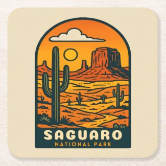 Vintage Travel Saguaro National Park Arizona Retro