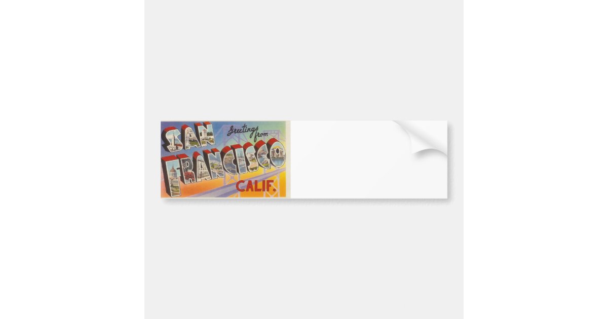 Vintage Travel San Francisco Bumper Sticker | Zazzle