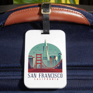 Vintage Travel San Francisco Cityscape Luggage Tag