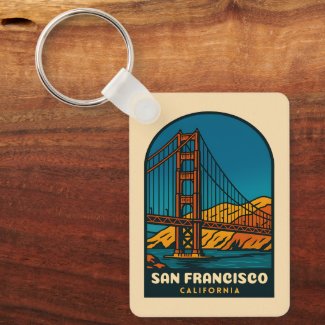 Vintage Travel San Francisco Golden Gate Bridge