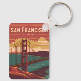 Vintage Travel San Francisco Golden Gate Bridge