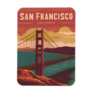 Vintage Travel San Francisco Golden Gate Bridge