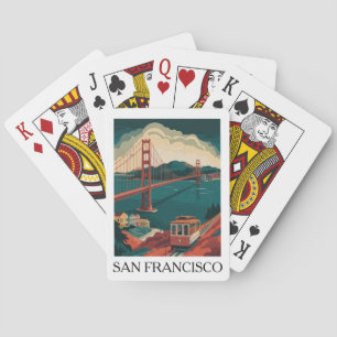 Vintage Travel San Francisco Golden Gate Bridge Poker Cards