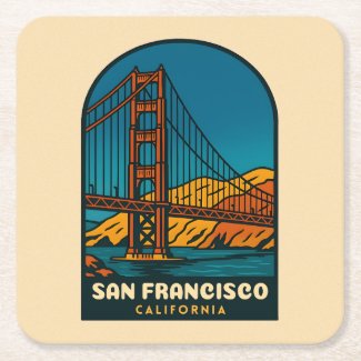 Vintage Travel San Francisco Golden Gate Bridge
