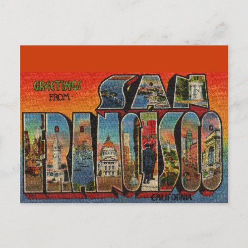 Vintage Travel San Francisco Postcard