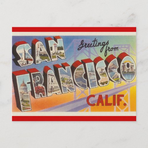 Vintage Travel San Francisco Postcard