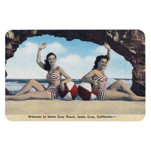 Vintage Travel _ Santa Cruz California  Magnet