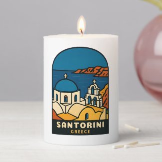 Vintage Travel Santorini Greece Retro Seaside