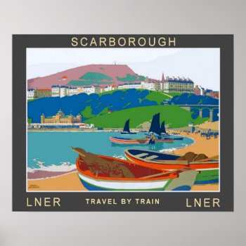 Vintage Travel Scarborough Poster by ContinentalToursist at Zazzle