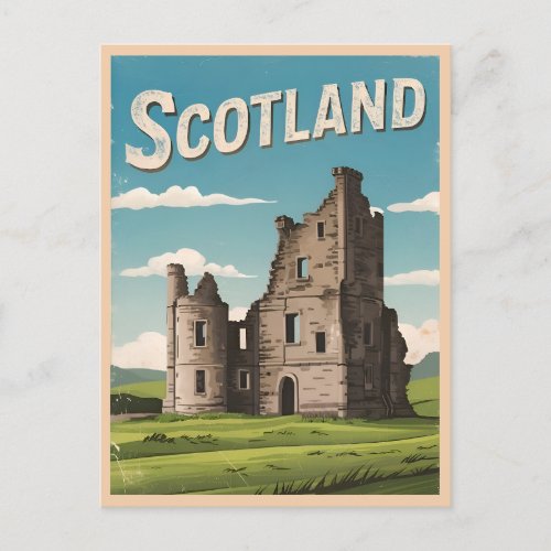 Vintage Travel Scotland Highlands Retro Scenic Postcard