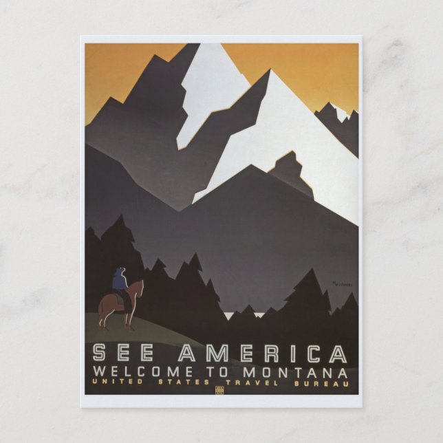 Vintage Travel See America, Montana Postcard (Front)