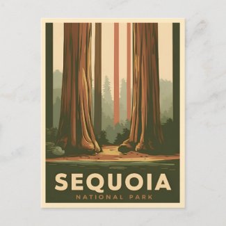 Vintage Travel Sequoia National Park Retro Graphic