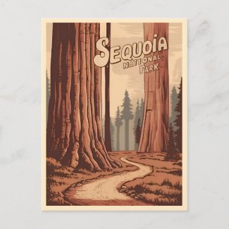 Vintage Travel Sequoia National Park Retro Graphic