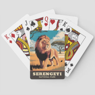 Vintage Travel Serengeti National Park Tanzania Poker Cards