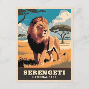Vintage Travel Serengeti National Park Tanzania Postcard